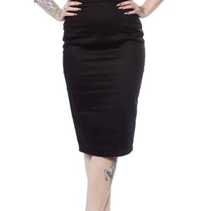 Sourpuss Stretch Pencil Skirt, Black